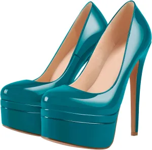 VERISSON Fashionable Slip-on High Heeled Platform Pumps Stiletto Court Shoes for Wedding Dress