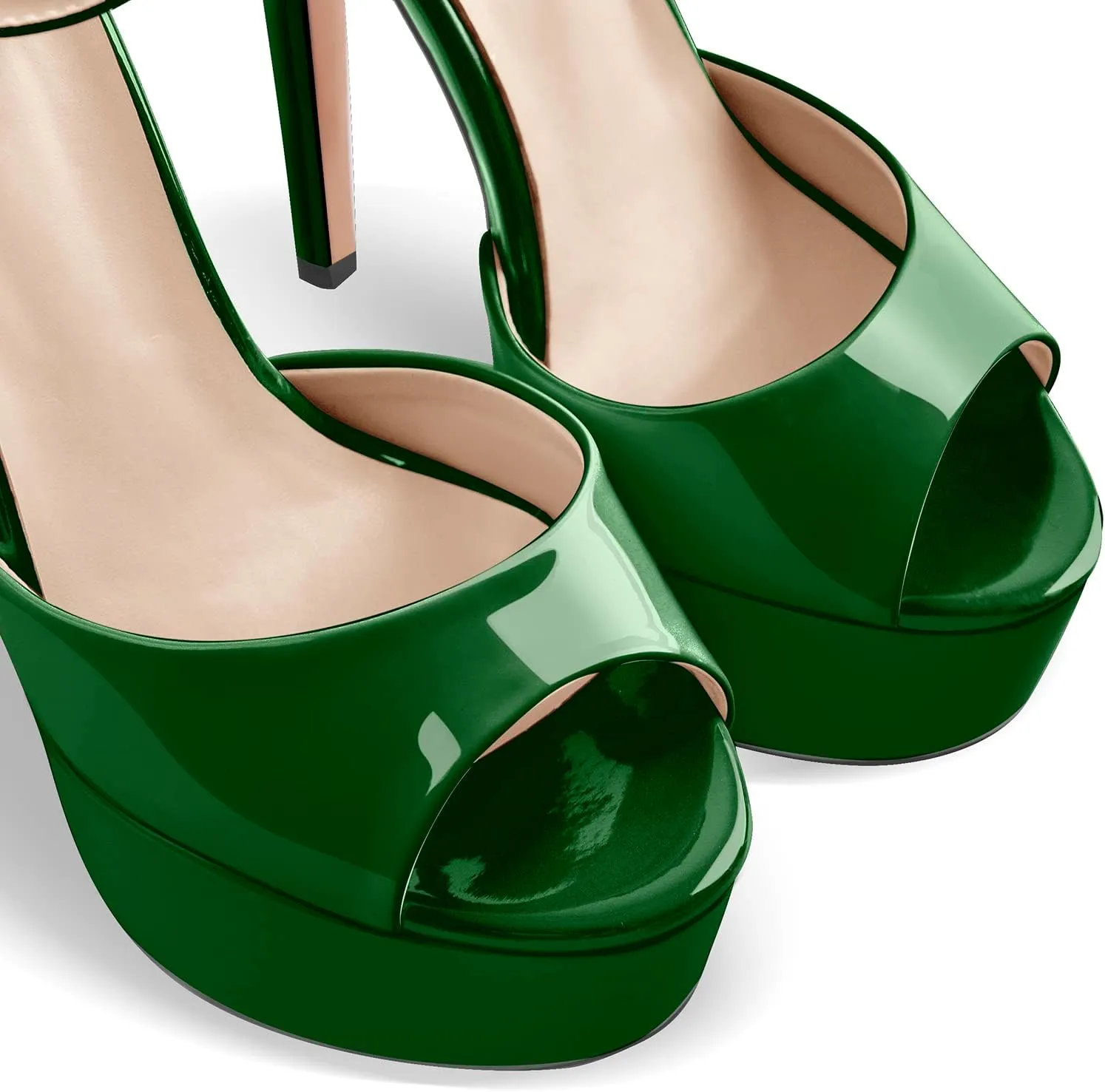 VERISSON Women's Fashion Mary Jane Stiletto Pumps Round Toe Buckle Strappy Platform Court Shoes