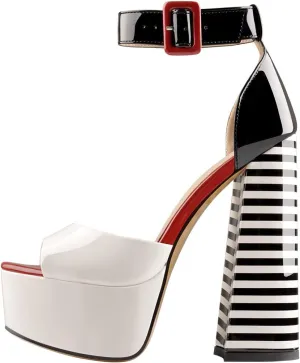 VERISSON Women's Fashion Mary Jane Stiletto Pumps Round Toe Buckle Strappy Platform Court Shoes