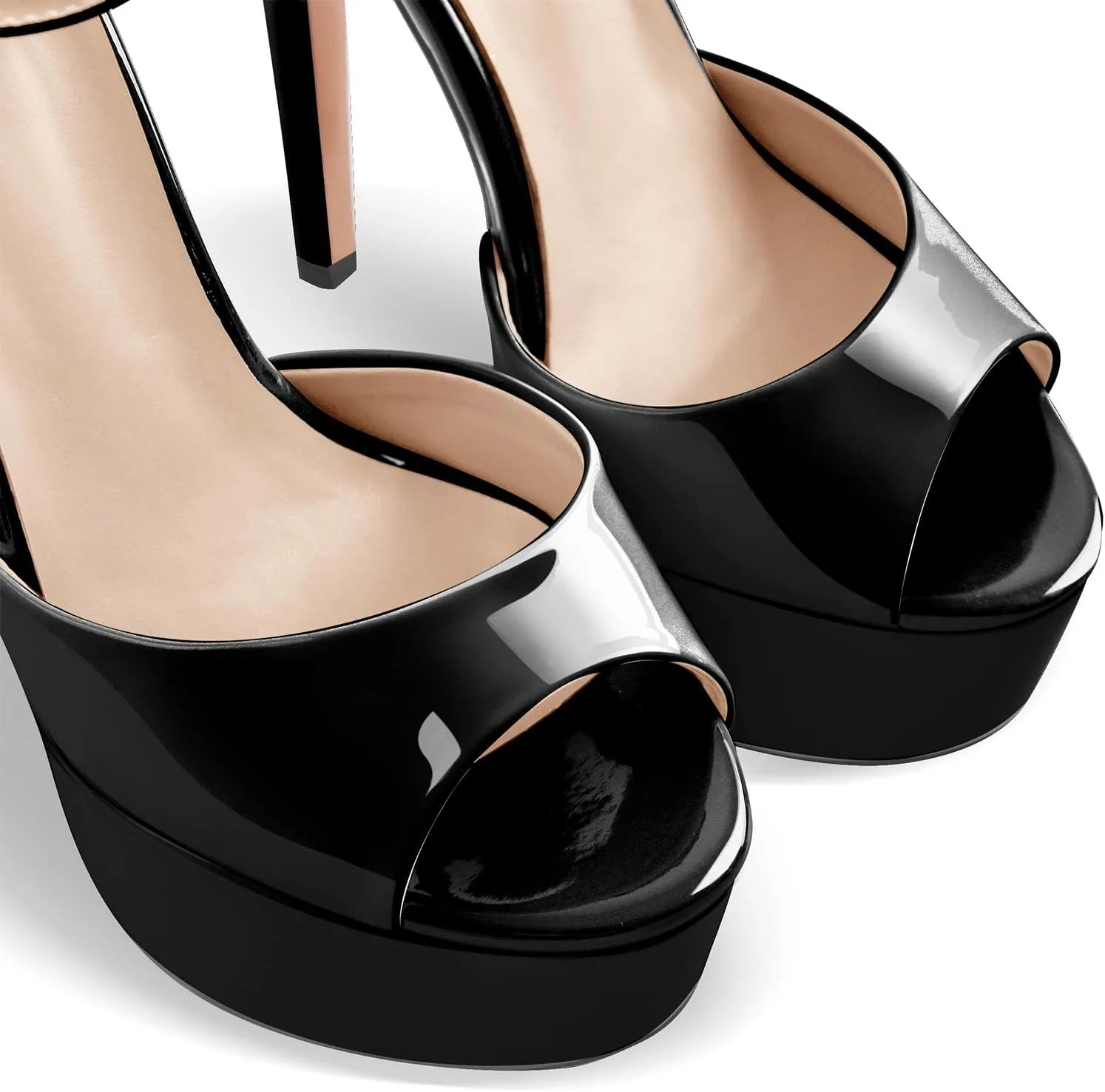 VERISSON Women's Fashion Mary Jane Stiletto Pumps Round Toe Buckle Strappy Platform Court Shoes