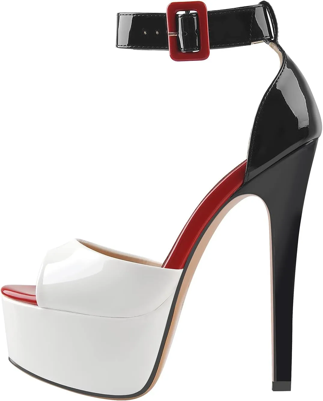 VERISSON Women's Fashion Mary Jane Stiletto Pumps Round Toe Buckle Strappy Platform Court Shoes