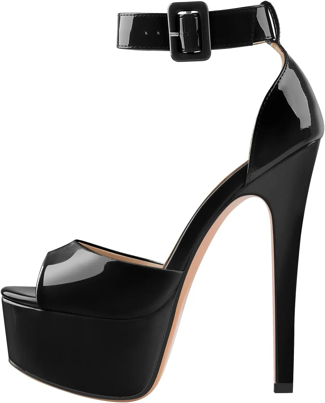 VERISSON Women's Fashion Mary Jane Stiletto Pumps Round Toe Buckle Strappy Platform Court Shoes