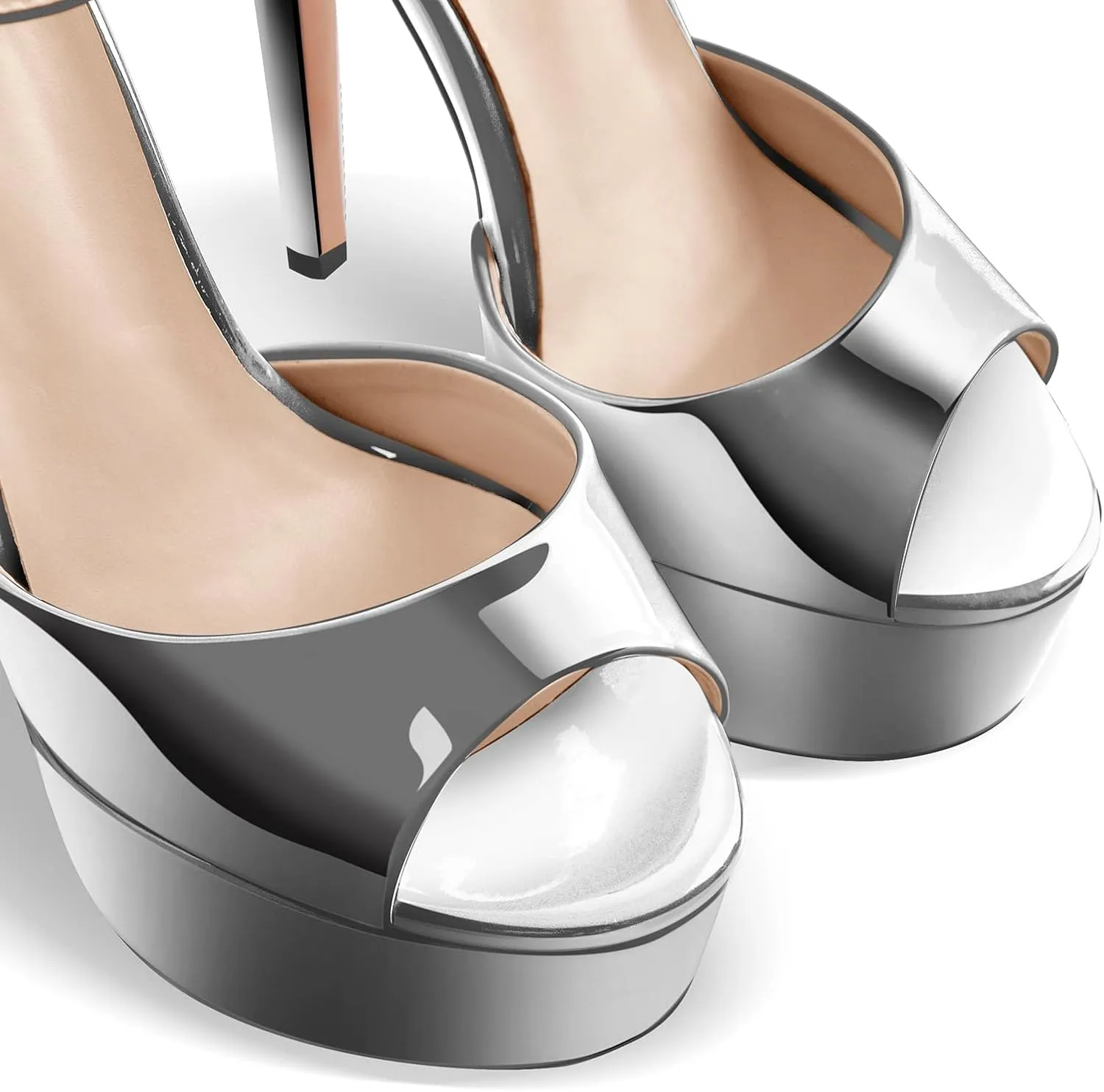 VERISSON Women's Fashion Mary Jane Stiletto Pumps Round Toe Buckle Strappy Platform Court Shoes