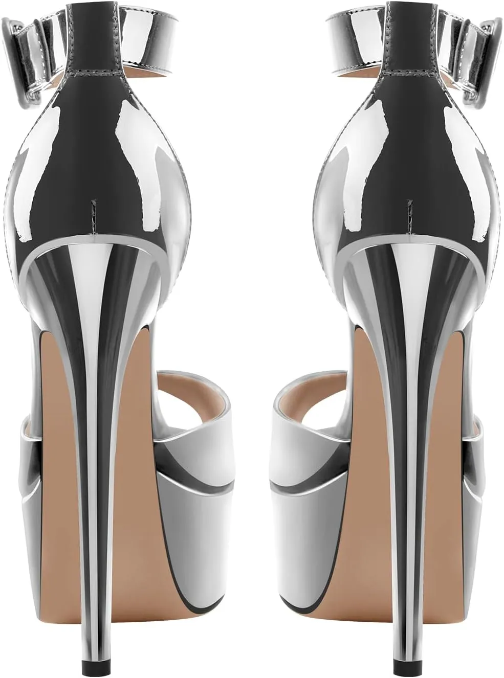 VERISSON Women's Fashion Mary Jane Stiletto Pumps Round Toe Buckle Strappy Platform Court Shoes