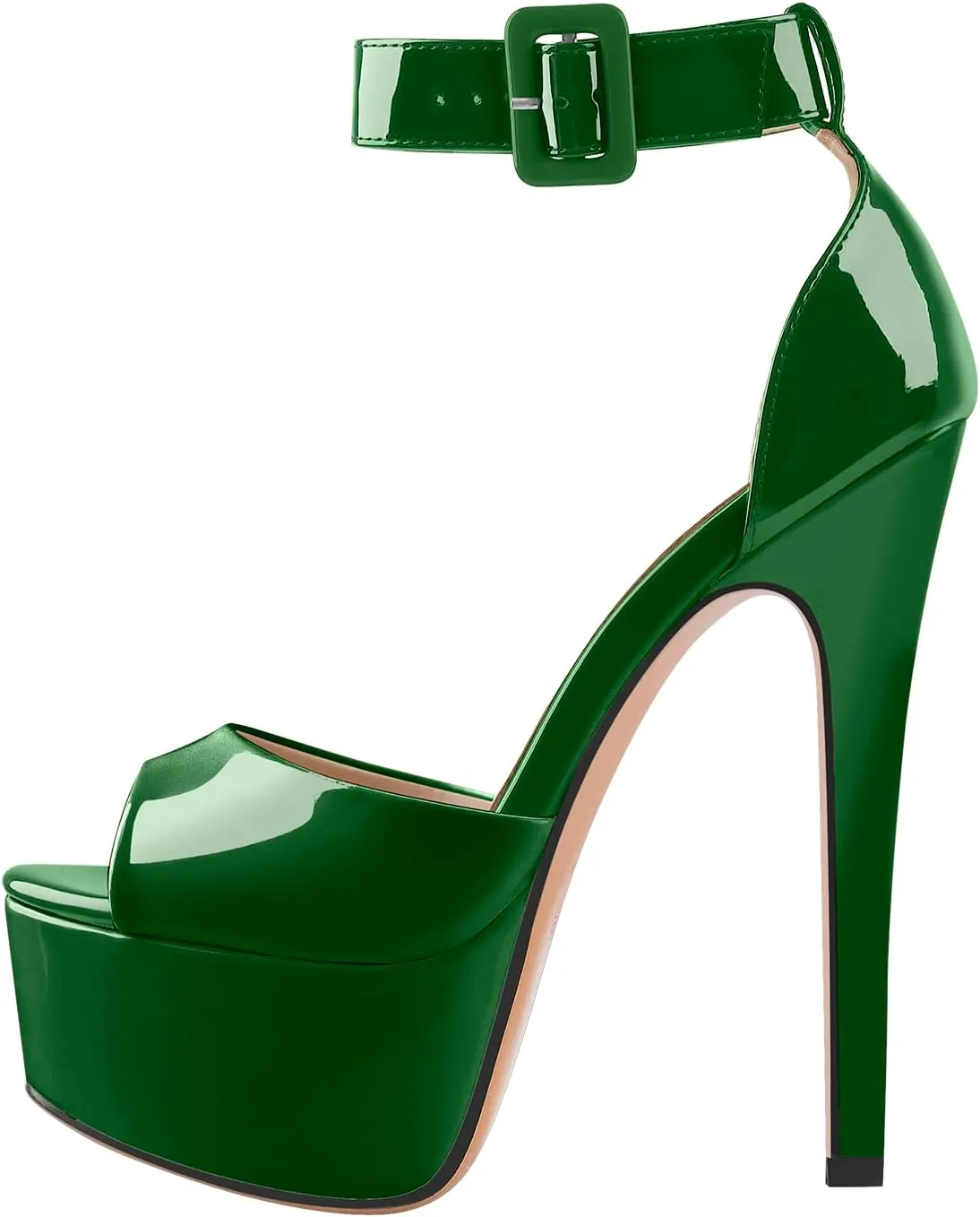 VERISSON Women's Fashion Mary Jane Stiletto Pumps Round Toe Buckle Strappy Platform Court Shoes