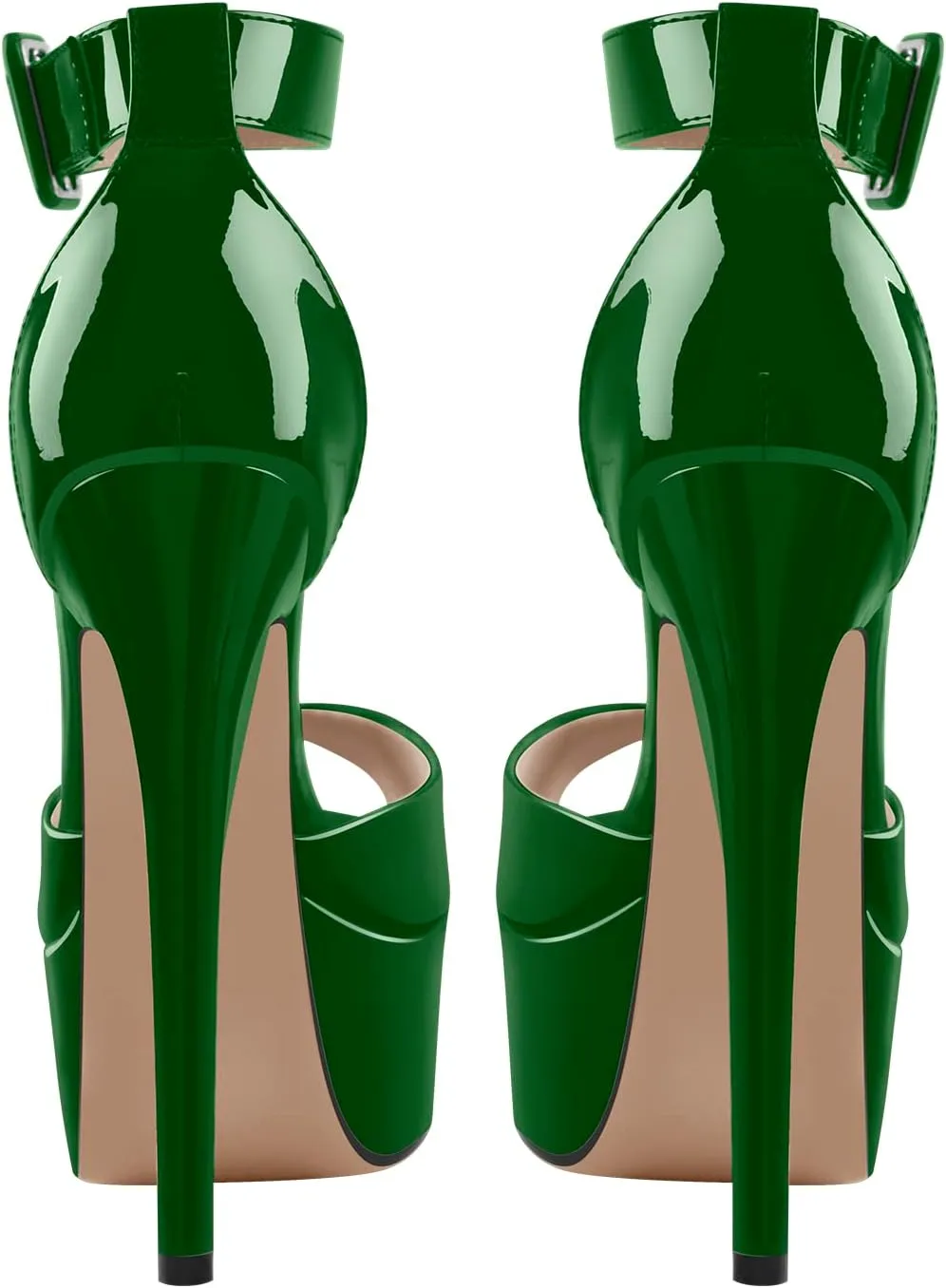 VERISSON Women's Fashion Mary Jane Stiletto Pumps Round Toe Buckle Strappy Platform Court Shoes
