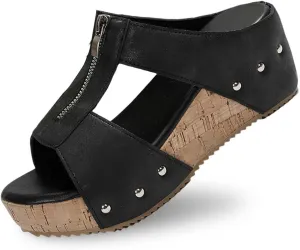 Wedge Sandals for Women Closed Toe Comfortable Dressy Shoes Summer Beach Bohemia Ankle Strap Causal Outdoor Platform with Walking Hollow Design Summer Beach Hiking Casual Wear 2025