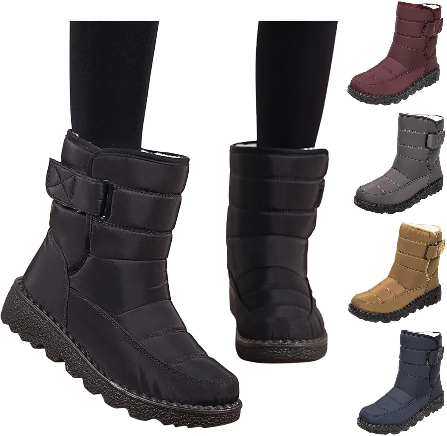 Winter Boots for Women Warm Snow Boots Waterproof Mid Calf Boots Outdoor Booties Comfortable Shoes for Women