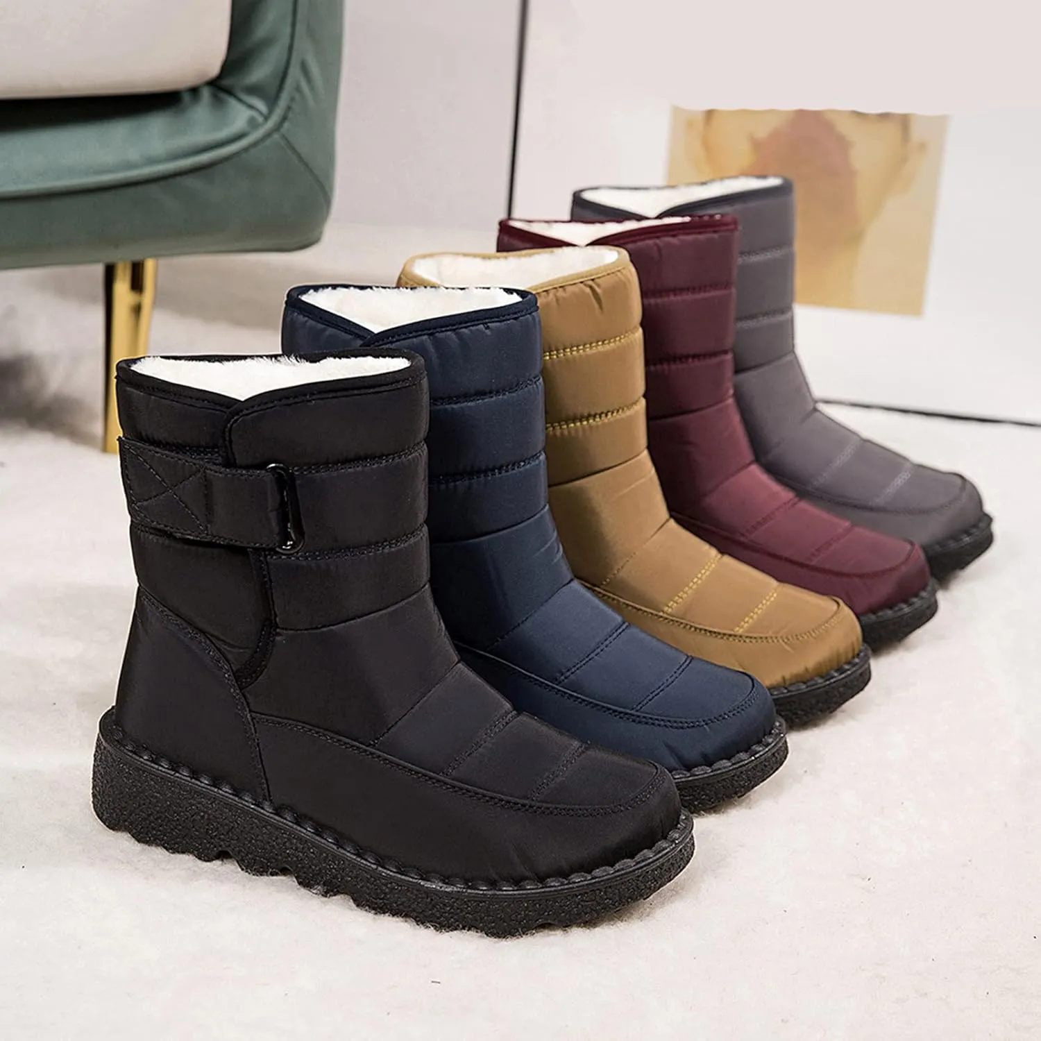Winter Boots for Women Warm Snow Boots Waterproof Mid Calf Boots Outdoor Booties Comfortable Shoes for Women
