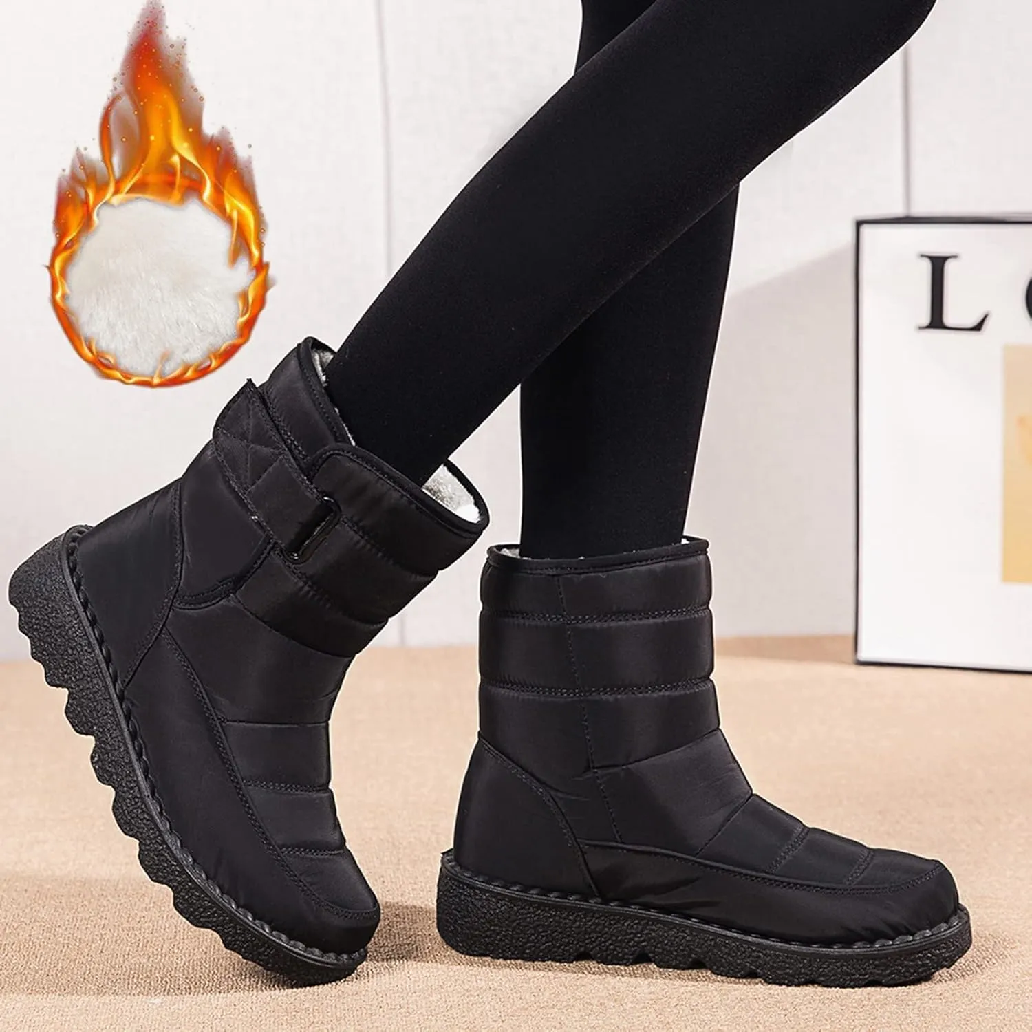 Winter Boots for Women Warm Snow Boots Waterproof Mid Calf Boots Outdoor Booties Comfortable Shoes for Women