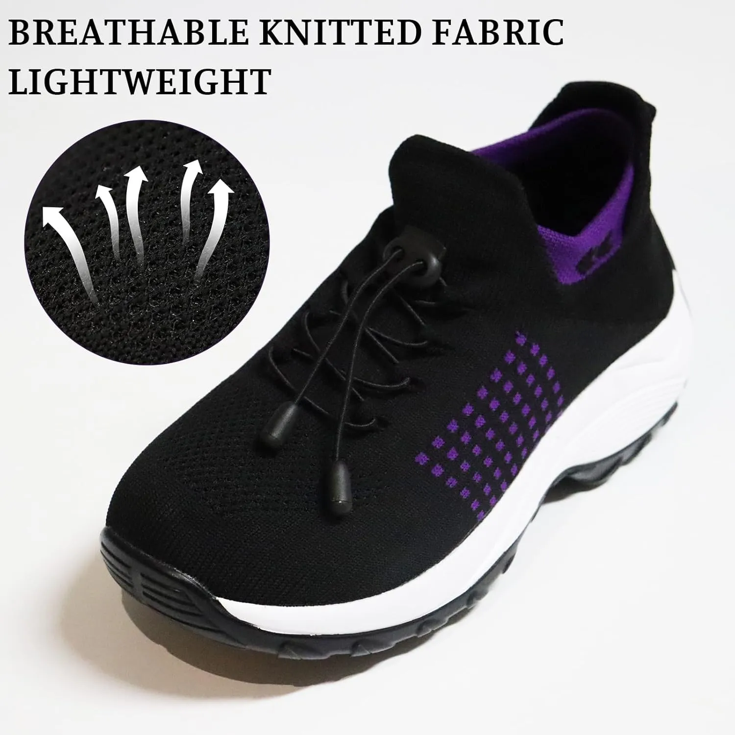 Women Dressy Comfortable Comfort Wear Shoes Orthopedic Sneakers Breathable Comfy Cloud Breathe Mesh Sock Fashion Sneakers Slip on Sneaker Ladies Athletic Shoe Orthowear Shoes Thick Bottom