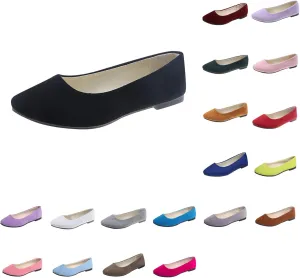Women Flat Shoes Slip On Comfortable Walking Ballerina Shoes Cute Ballet Flats Ladies Portable Pumps Low Wedge Loafers