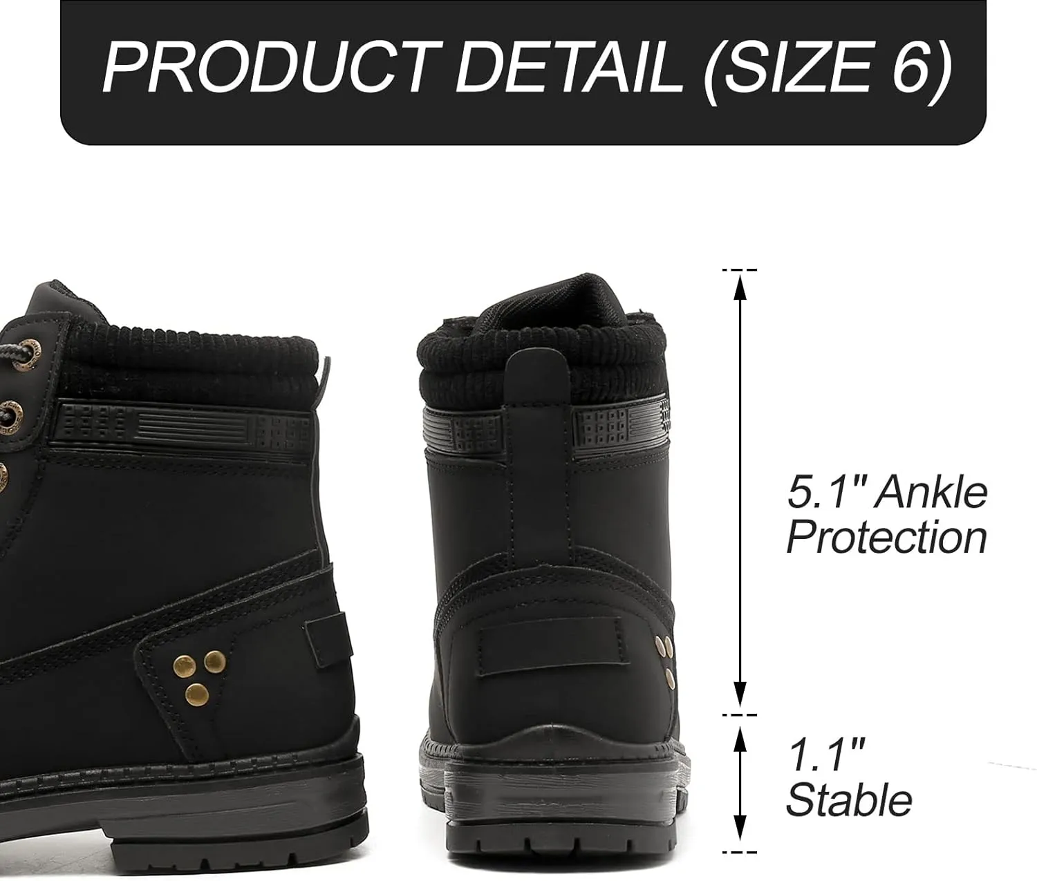 Women Hiking Work Boots - Waterproof Cute Ankle Combat