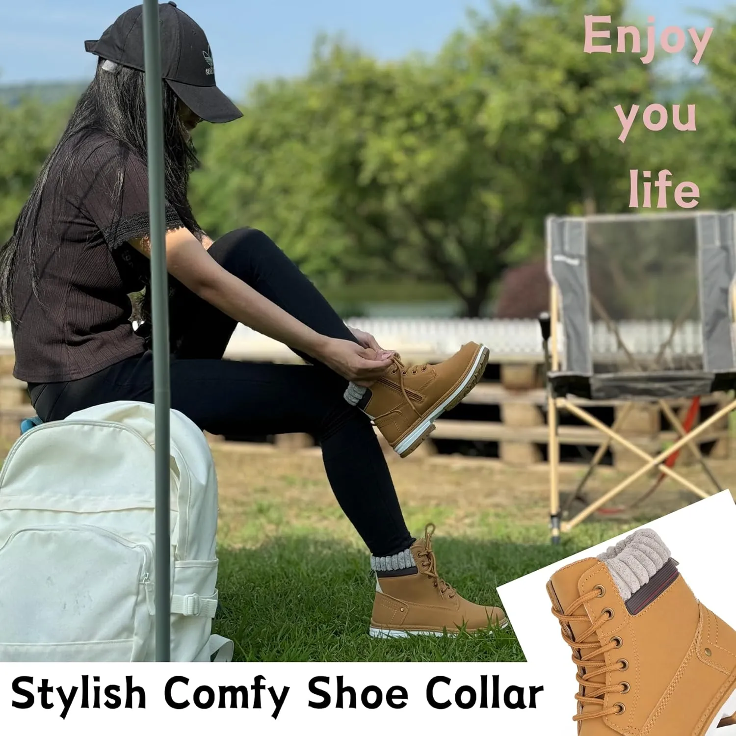 Women Work Boots - Waterproof Hiking Outdoor