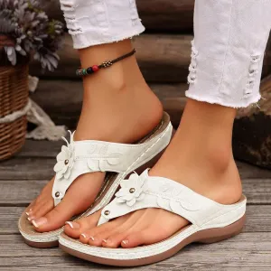 Women's Arch Support Flip Flops, Comfortable Orthopedic Sandals Dressy Summer Orthotic Thong Sandals Ladies Slip on Slides for Walking Beach Vacation