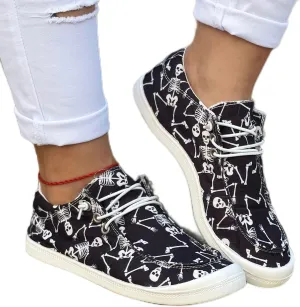 Womens Halloween Pumpkin Sneakers Print Canvas Shoes Halloween Decorations Slip On Loafers Low Top Casual Shoes Canvas Sneaekers Flat Tennis Comfortable Walking Shoes