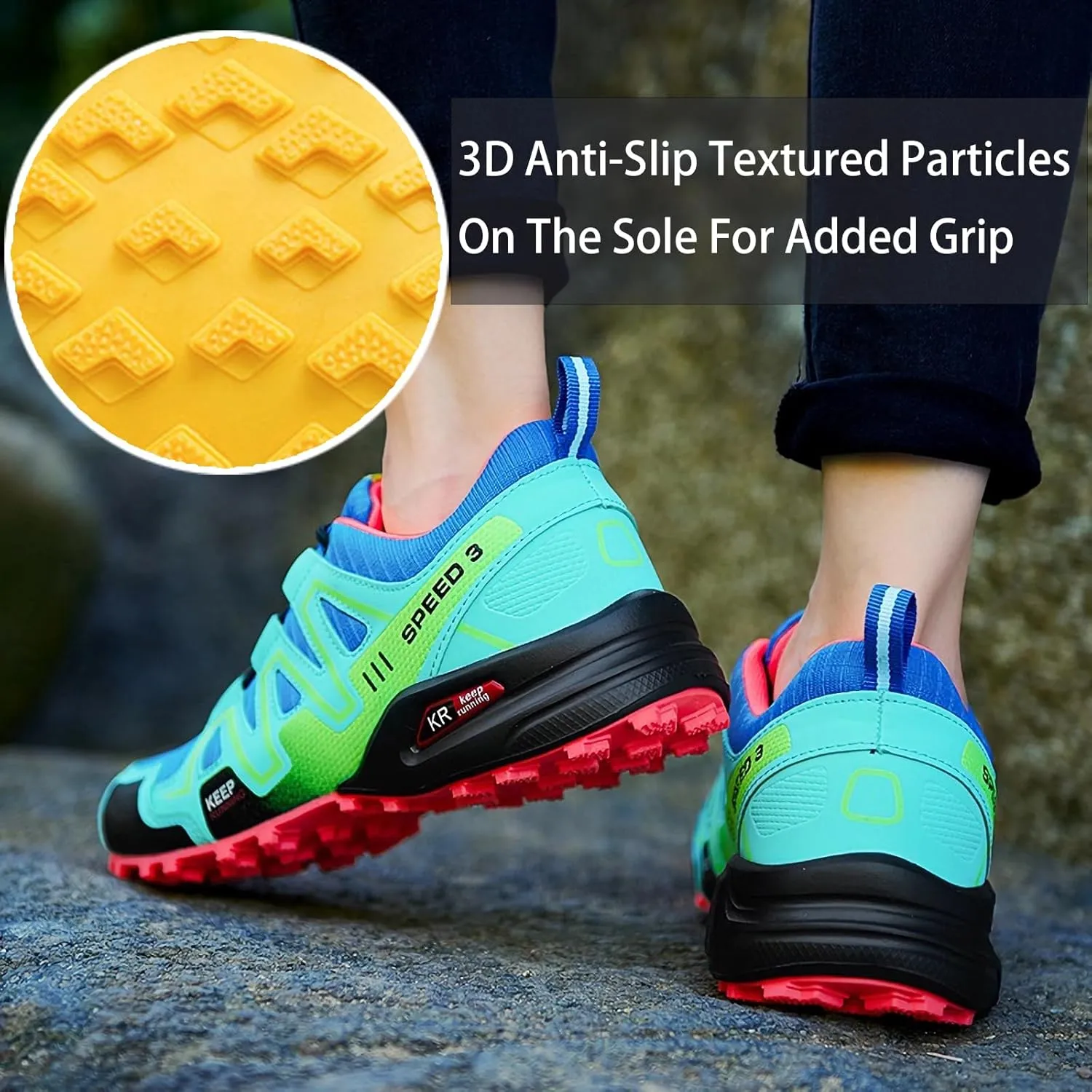 Women's Hiking Shoes Water Resistant Hiking Sneakers Trekking Shoes Trail Walking Running Camping Shoes Non-Slip Breathable Comfortable Lightweight