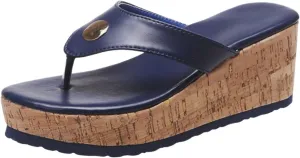 Women's Leather Platform Clip Toe Flip Flops with Arch Support Summer Anti-Slip Orthopedic Wedges Walking Sandals Beach Platform Slippers Wedge Heel Shoes Slip on Cork High Heeled 2025