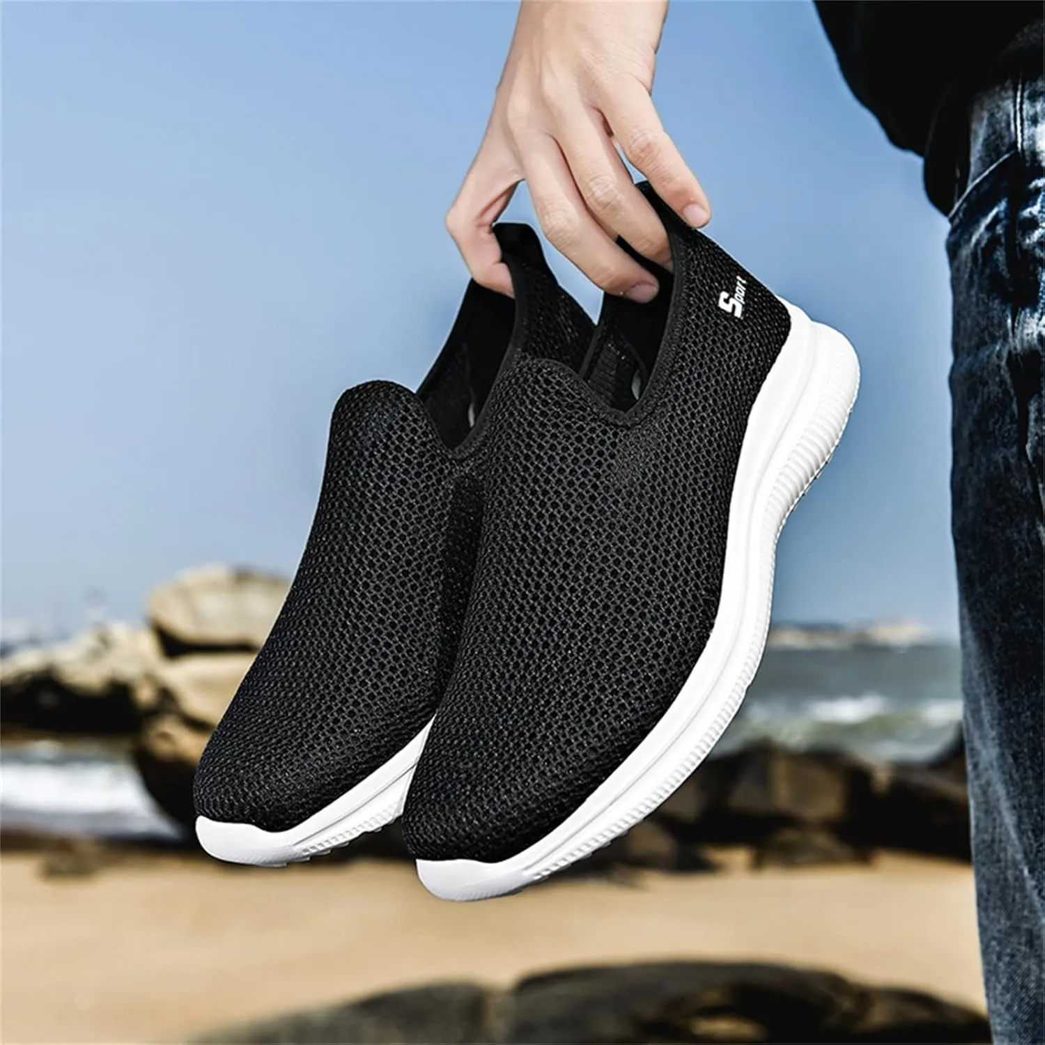 Women's Lightweight Slip On Walking Running Shoes Womens Running Shoes Winter Women Shoes Casual Casual Sneakers Steel Toe Tennis Shoe White Loafers