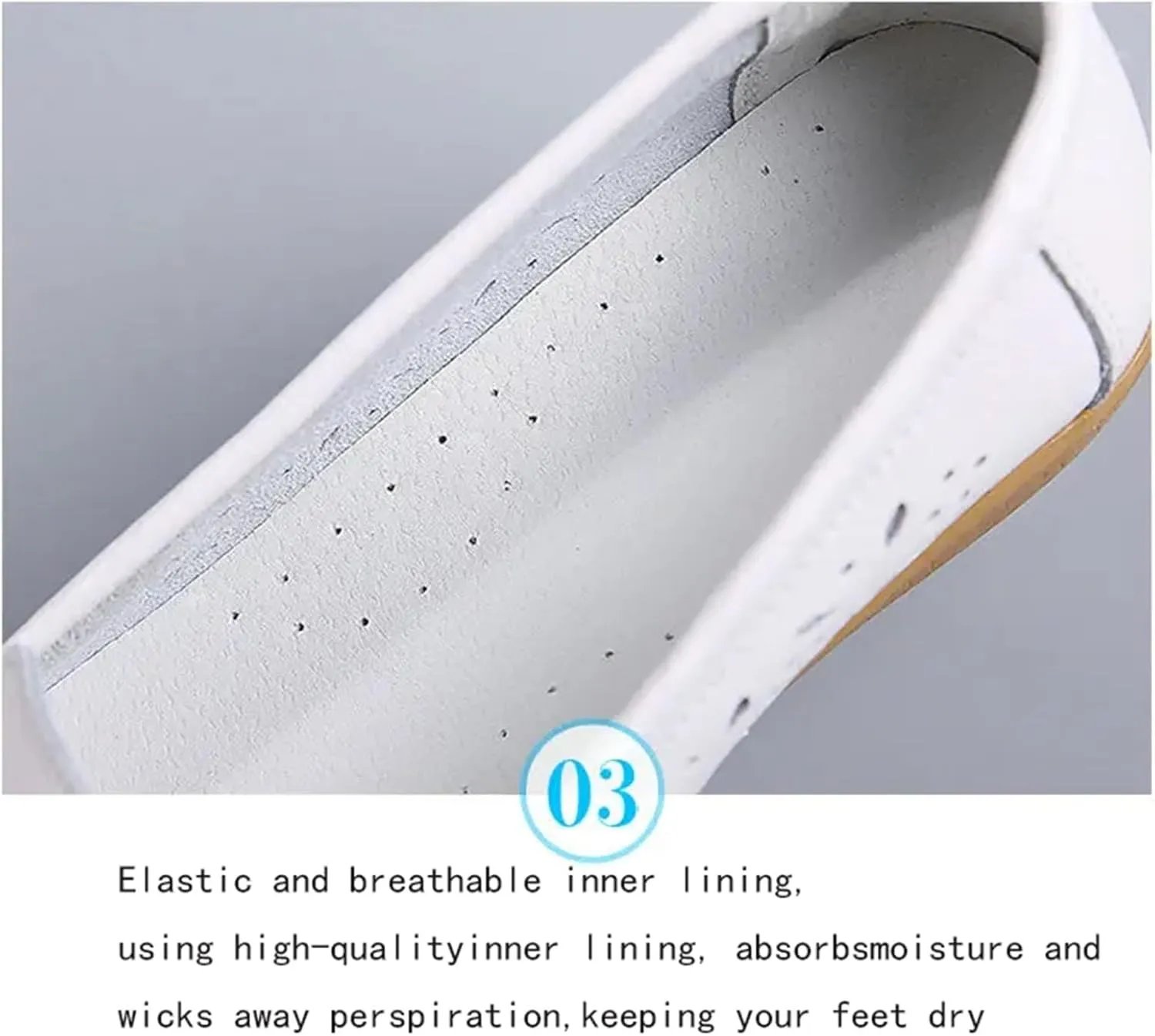 Women's Slip-On Non-Slip Breathable Hollow Leather Wedge Moccasins, Casual Platform Soft Bottom Nursing Sneakers, for Hospital Nurse Doctors Work,Teacher