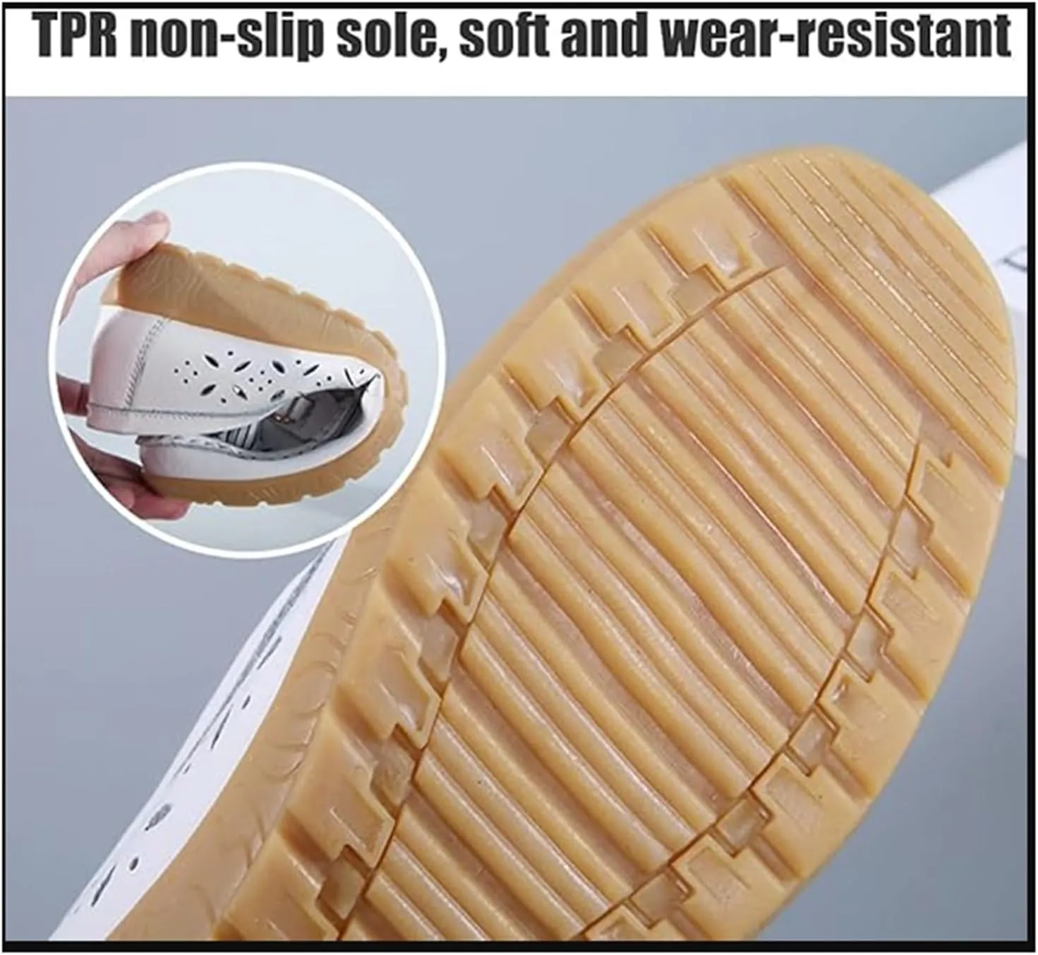 Women's Slip-On Non-Slip Breathable Hollow Leather Wedge Moccasins, Casual Platform Soft Bottom Nursing Sneakers, for Hospital Nurse Doctors Work,Teacher