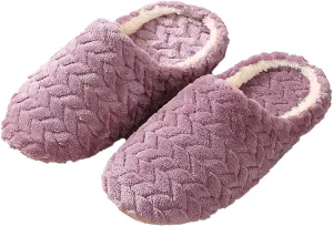 Women's Slippers Warm Fuzzy House Slippers Fall Cozy Plush Bedroom Shoes Soft Flat Comfy Indoor Slippers