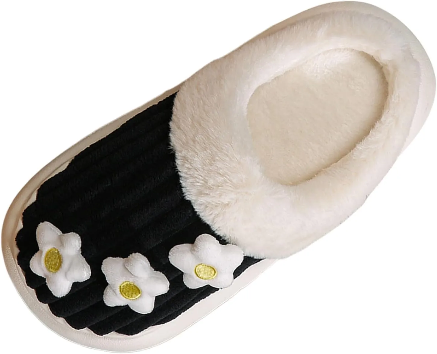 Womens Stripe Slippers Slip on Fuzzy Bridal Slippers Outdoor Indoor House Slippers Warm Plush Bedroom Shoes