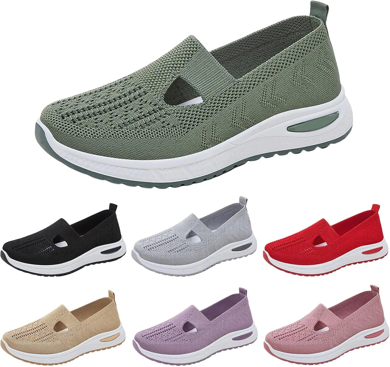 Women's Woven Orthopedic Breathable Soft Walking Tennis Shoes Womens Wide Feet Casual Work Shoes Walking Sneakers Slip On Tennis Shoe Trainers Shoe
